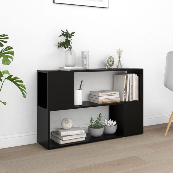 vidaXL Book Cabinet Black 100x24x63 cm Engineered Wood