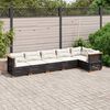 vidaXL 6 Piece Garden Sofa Set with Cushions Black Poly Rattan
