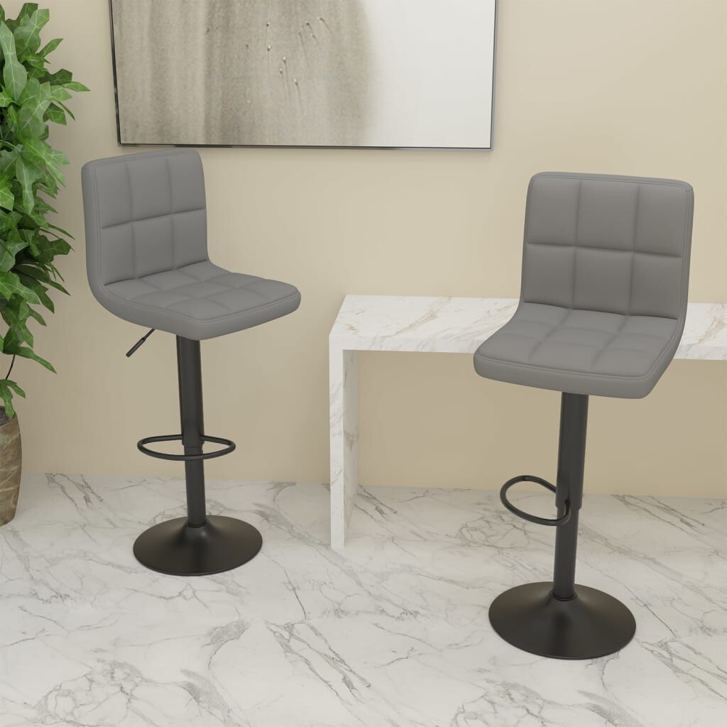 vidaXL Bar Stools 2 pcs Light Grey Fabric
