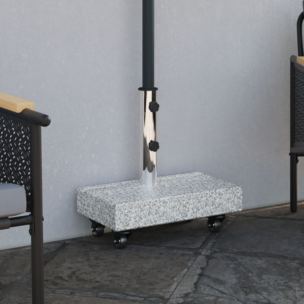 vidaXL Umbrella Base Light Grey 45x25x8.3 cm Granite