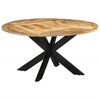 vidaXL Dining Table Ø150x76 cm Solid Rough Wood Mango