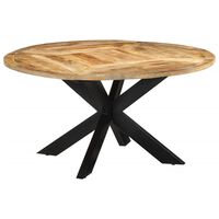 vidaXL Dining Table Ø150x76 cm Solid Rough Wood Mango,  vidaXL Dining Table Ø150x76 cm Solid Rough Wood Mango