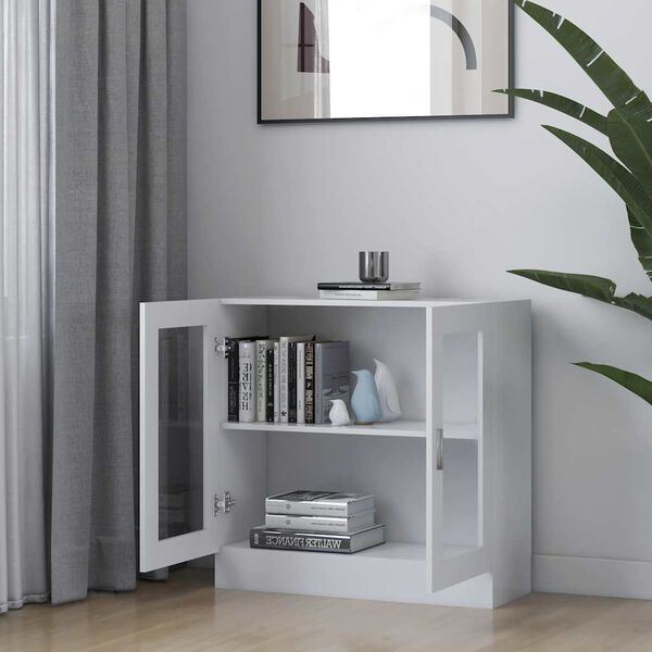 vidaXL Vitrine Cabinet White 82.5x30.5x80 cm Engineered Wood