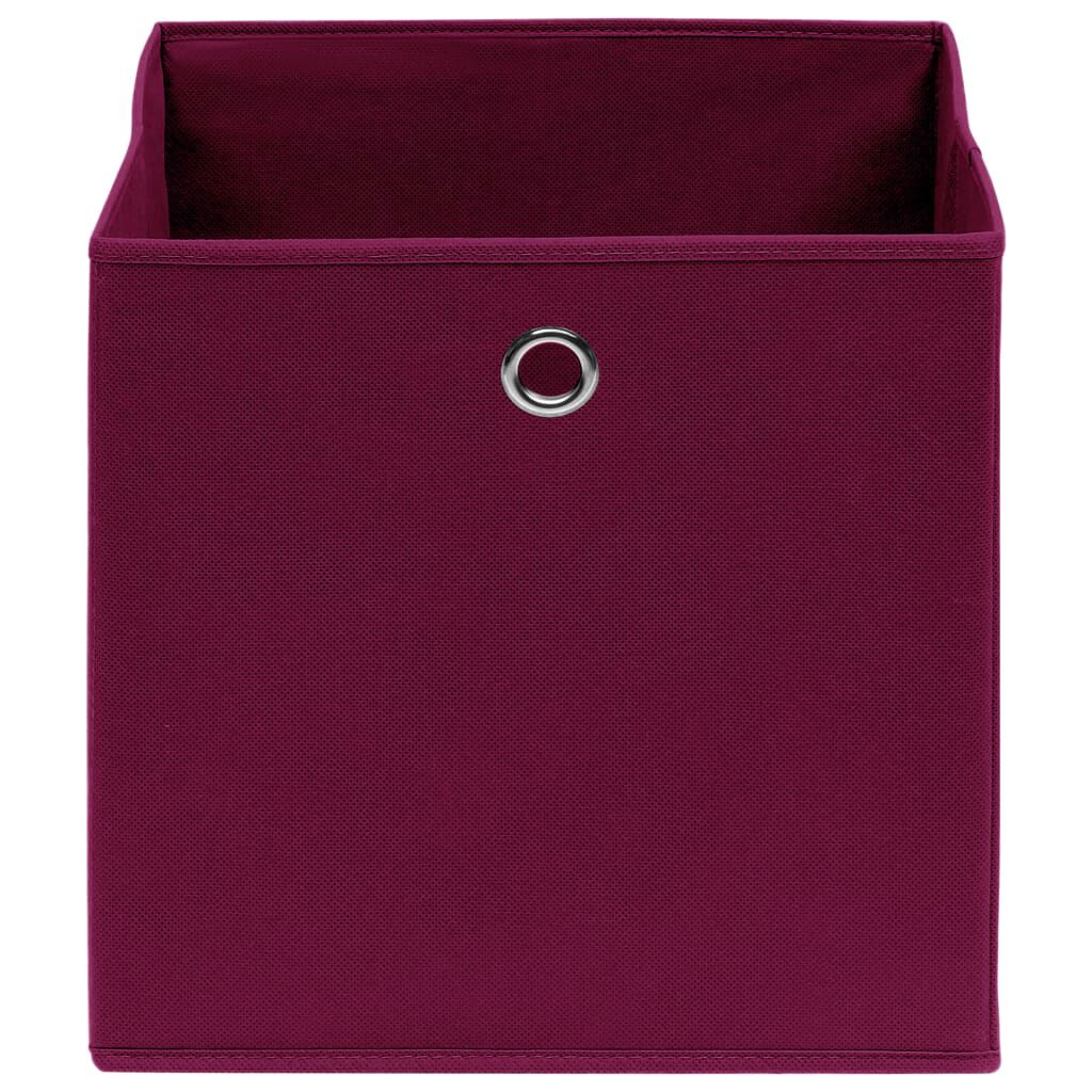 vidaXL Storage Boxes 10 pcs Non-woven Fabric 28x28x28 cm Dark Red