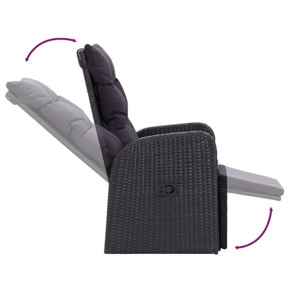 vidaXL 9 Piece Garden Dining Set with Cushions Black