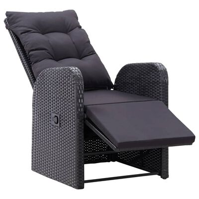 vidaXL 3 Piece Bistro Set with Cushions Poly Rattan Black,  vidaXL 3 Piece Bistro Set with Cushions Poly Rattan Black