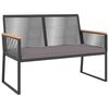 vidaXL 4 Piece Garden Lounge Set with Cushions Black Steel