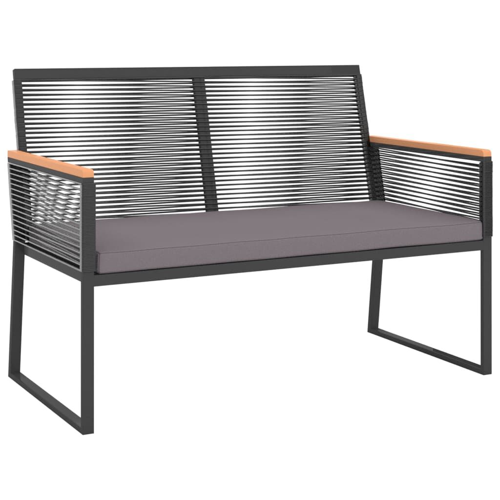 vidaXL 4 Piece Garden Lounge Set with Cushions Black Steel