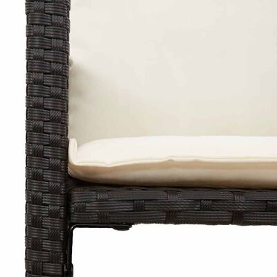 vidaXL Garden Bar Stools with Cushions 2 pcs Black Poly Rattan, black vidaXL Garden Bar Stools with Cushions 2 pcs Black Poly Rattan