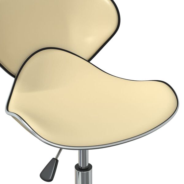 vidaXL Swivel Dining Chairs 2 pcs Cream Faux Leather