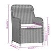vidaXL 3 Piece Garden Dining Set with Cushions Black