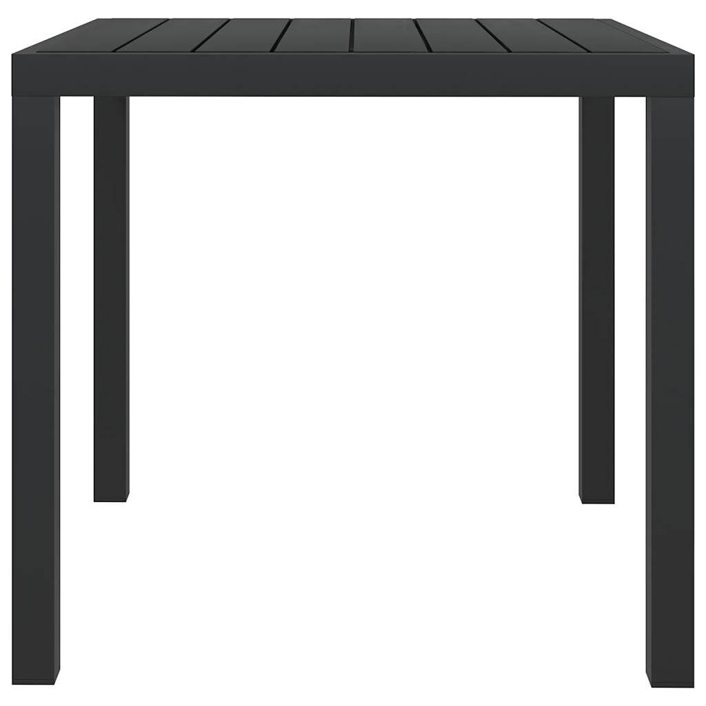 vidaXL Garden Table Black 80x80x74 cm Aluminium and WPC
