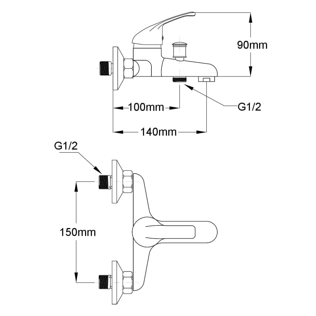 vidaXL Mixer Showers 2 pcs