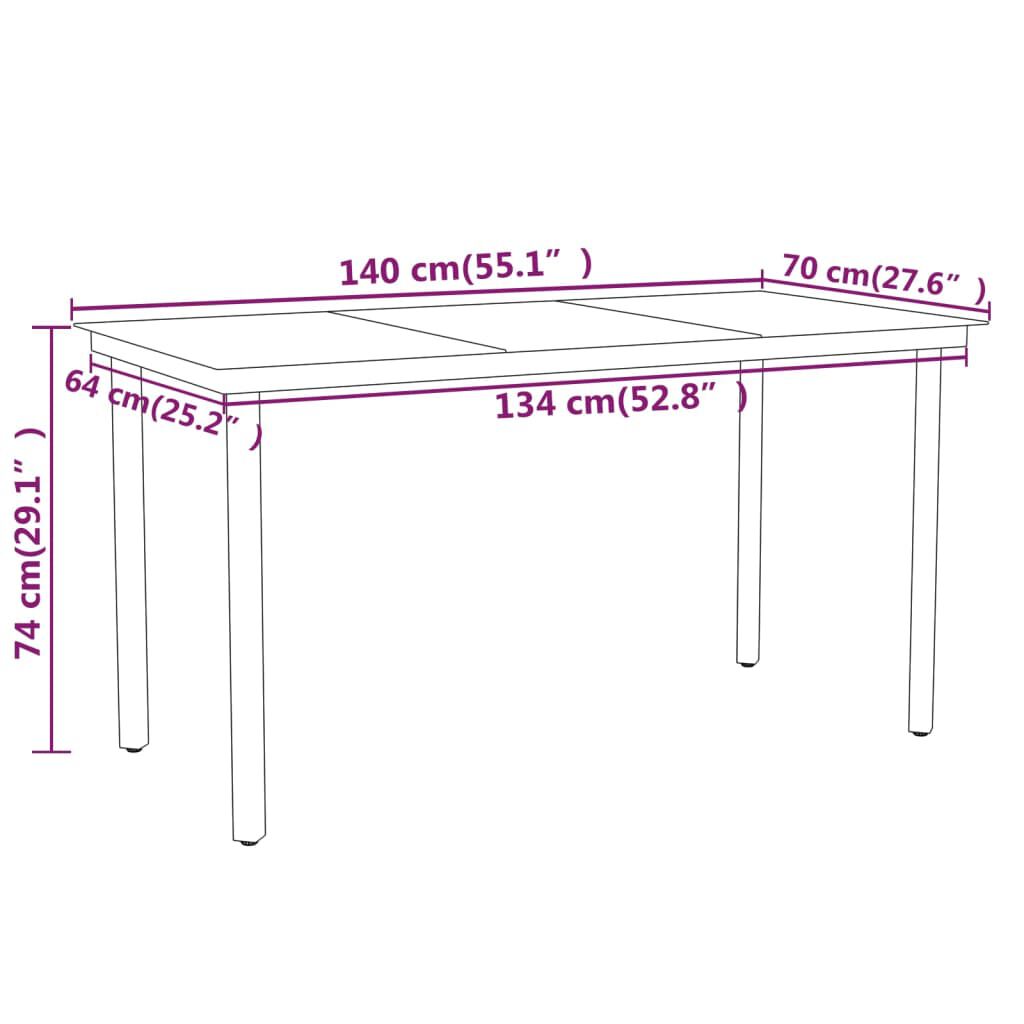 vidaXL 7 Piece Garden Dining Set Black