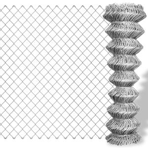 vidaXL Chain Link Fence Galvanised Steel 25x1 m Silver