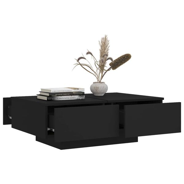 vidaXL Coffee Table Black 90x60x31 cm Engineered Wood