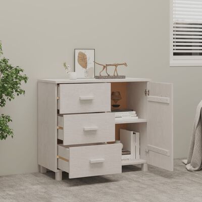 vidaXL Sideboard HAMAR White 90x40x80 cm Solid Pinewood, white vidaXL Sideboard HAMAR White 90x40x80 cm Solid Pinewood