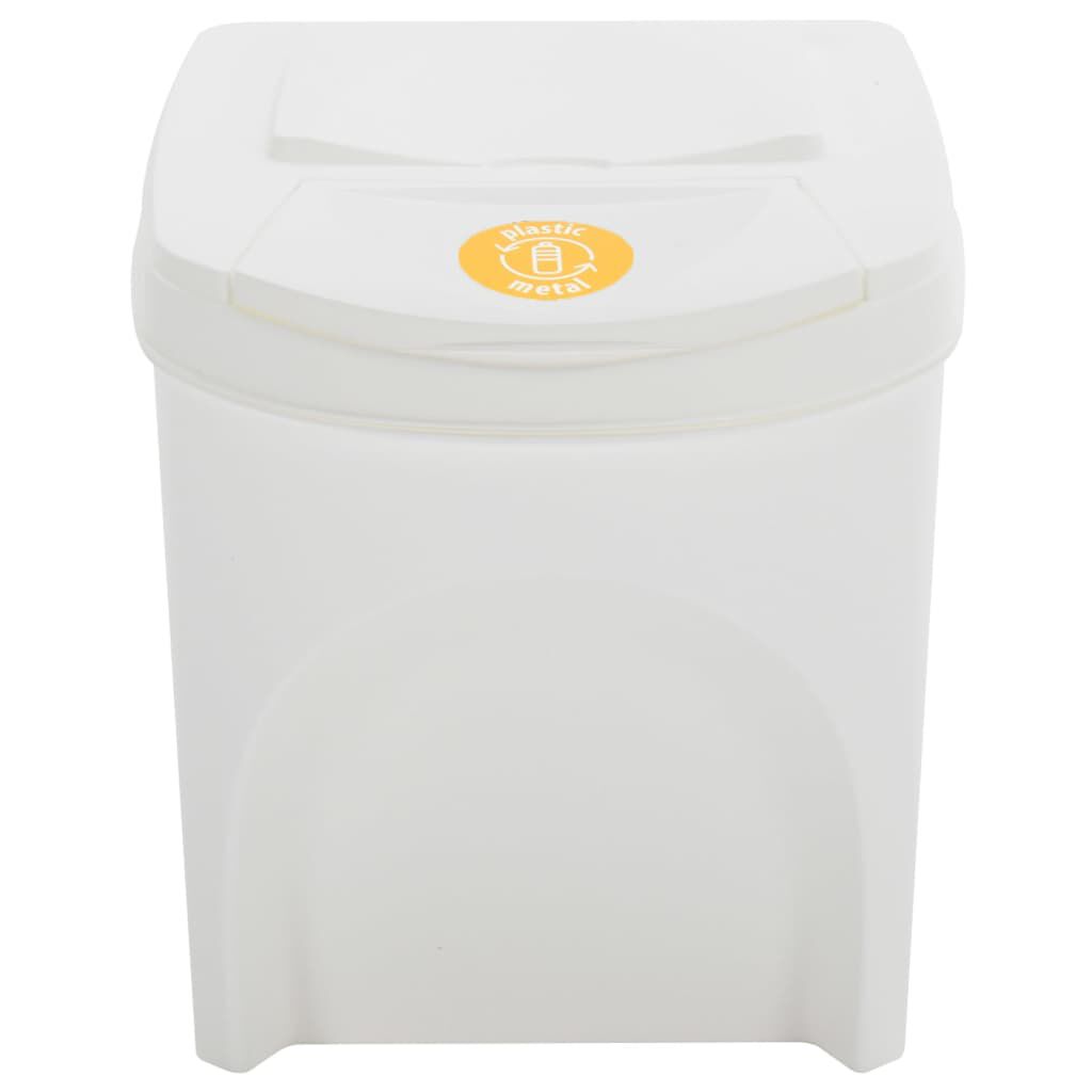 vidaXL Stackable Garbage Bin Boxes 4 pcs White 100 L Polypropylene