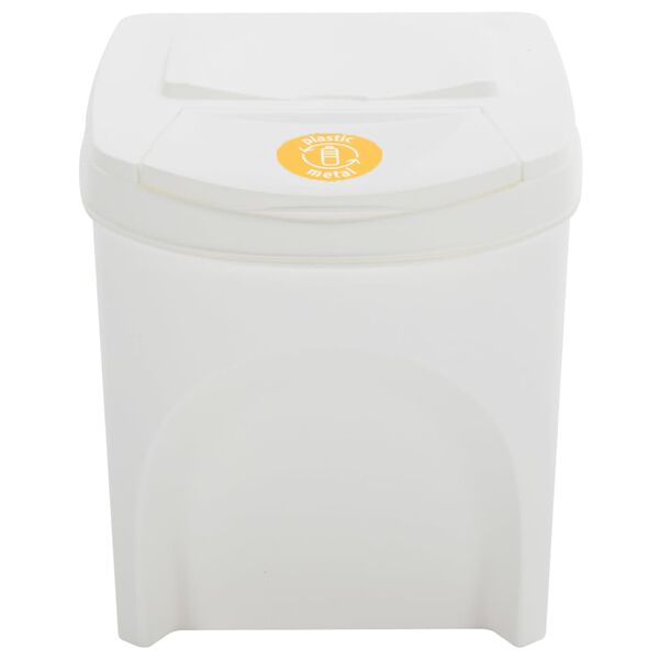 vidaXL Stackable Garbage Bin Boxes 4 pcs White 100 L Polypropylene