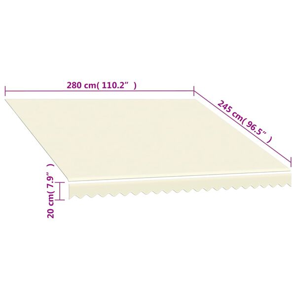 vidaXL Awning Top Sunshade Canvas Cream 300x250 cm