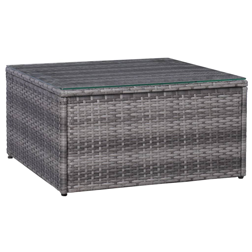 vidaXL 5 Piece Garden Sofa Set with Cushions & Pillows Poly Rattan Grey