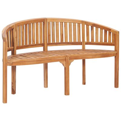 vidaXL Banana Bench 151 cm Solid Teak Wood,  vidaXL Banana Bench 151 cm Solid Teak Wood
