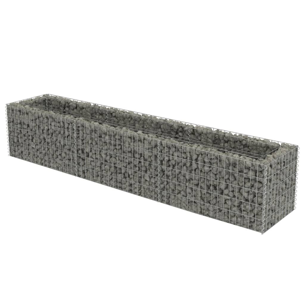 vidaXL Gabion Raised Bed Galvanised Steel 270x50x50 cm