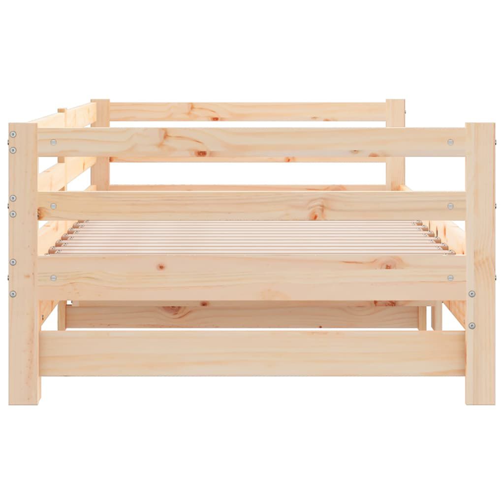 vidaXL Pull-out Day Bed without Mattress Solid Wood Pine 90x200 cm