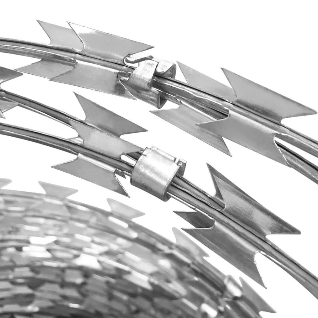 vidaXL BTO-22 Clipped Concertina Razor Wire Galvanised Steel 60 m