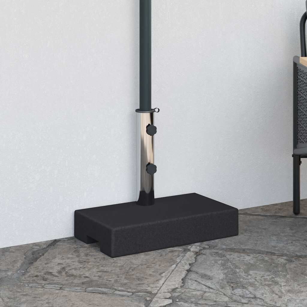 vidaXL Parasol Base Granite 25 kg Rectangular Black