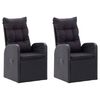 vidaXL 7 Piece Garden Dining Set with Cushions Black