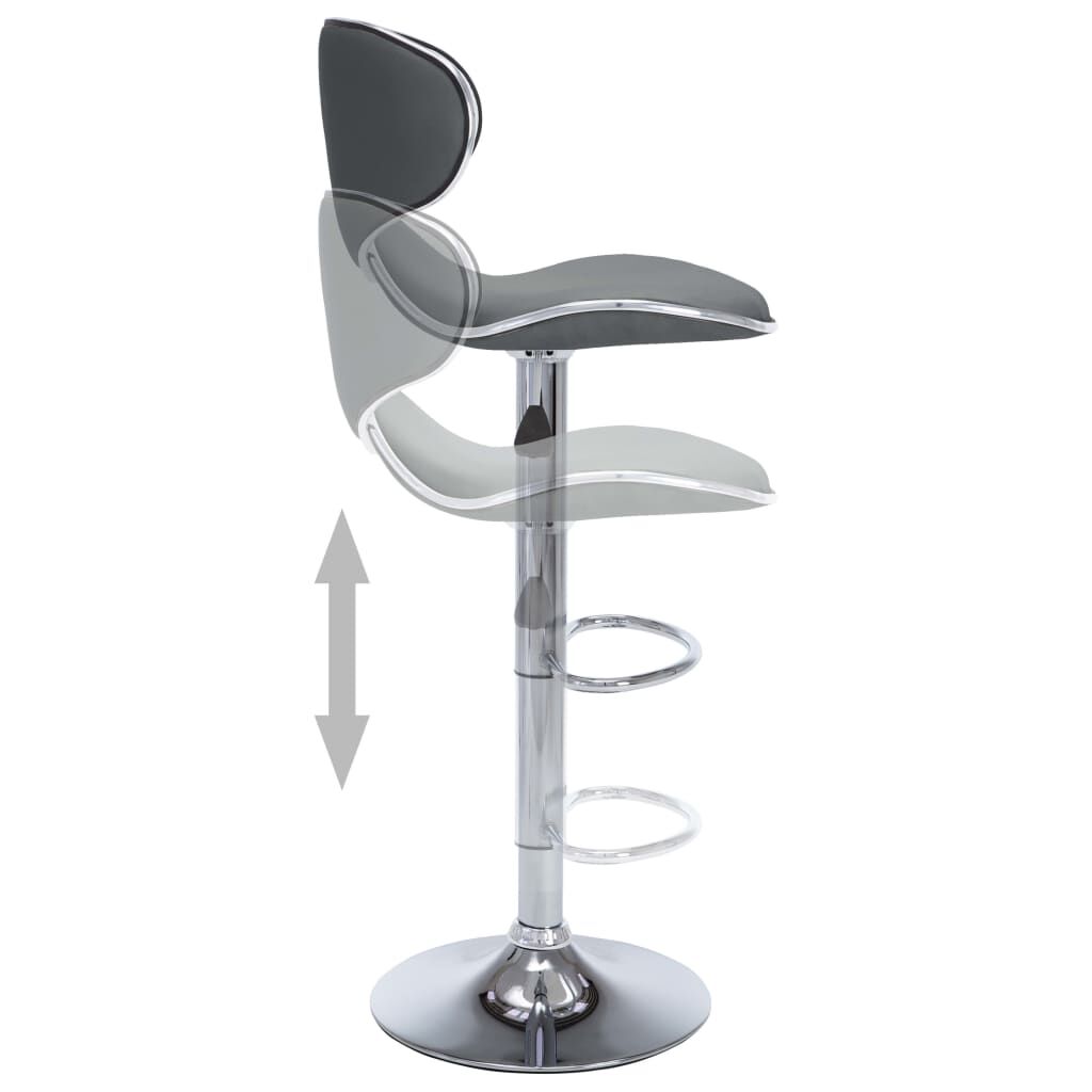 vidaXL Bar Stools 2 pcs Grey Faux Leather