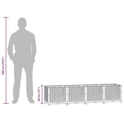 vidaXL Raised Bed 160x40x38 cm Polypropylene, black vidaXL Raised Bed 160x40x38 cm Polypropylene