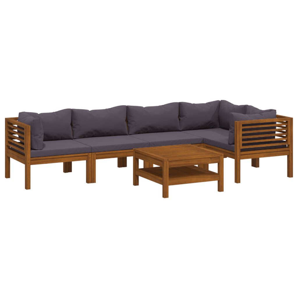 vidaXL 6 Piece Garden Lounge Set with Cushion Solid Acacia Wood vidaXL.sa