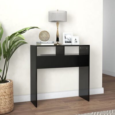 vidaXL Console Table Black 78x30x80 cm Engineered Wood, black vidaXL Console Table Black 78x30x80 cm Engineered Wood