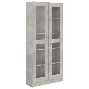 vidaXL Vitrine Cabinet Concrete Grey 82,5x30,5x185 cm Engineered Wood