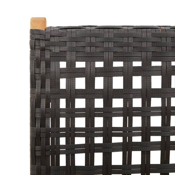 vidaXL Garden Chairs 2 pcs Black Solid Wood Acacia and Poly Rattan