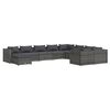 vidaXL 10 Piece Garden Lounge Set with Cushions Poly Rattan Grey