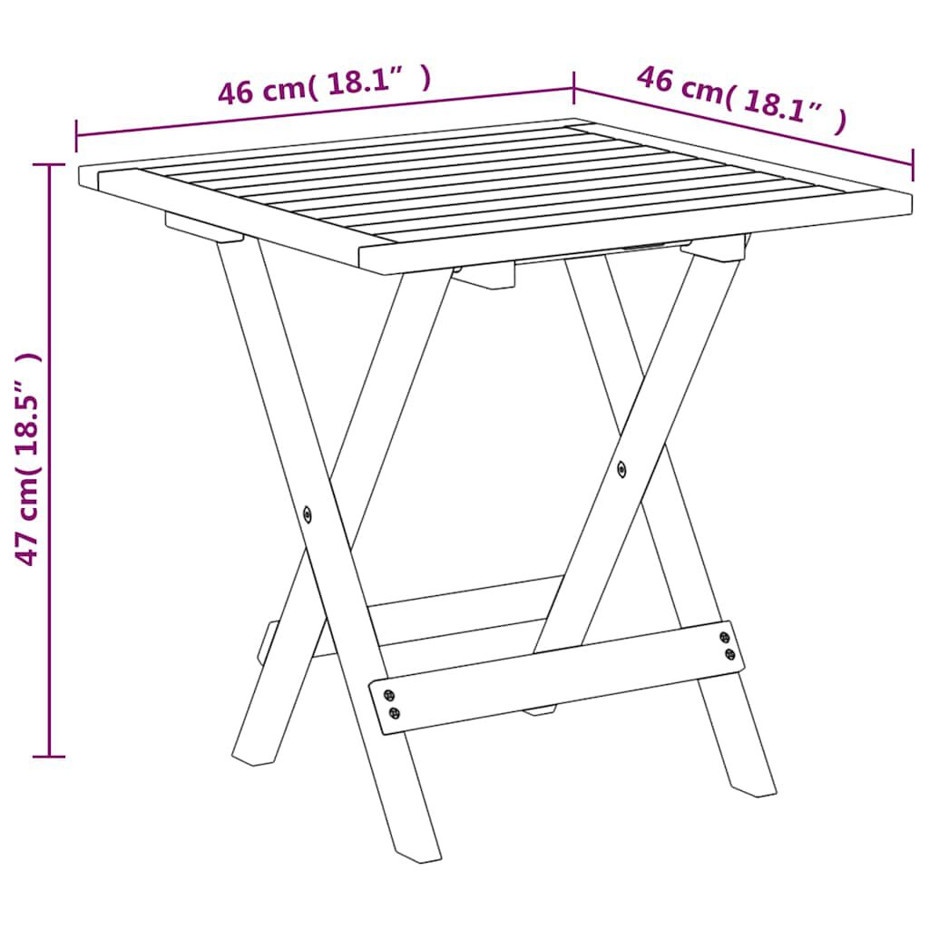 vidaXL Outdoor Deck Chair with Footrest and Table Solid Wood Acacia