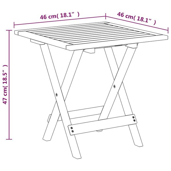 vidaXL Outdoor Deck Chair with Footrest and Table Solid Wood Acacia