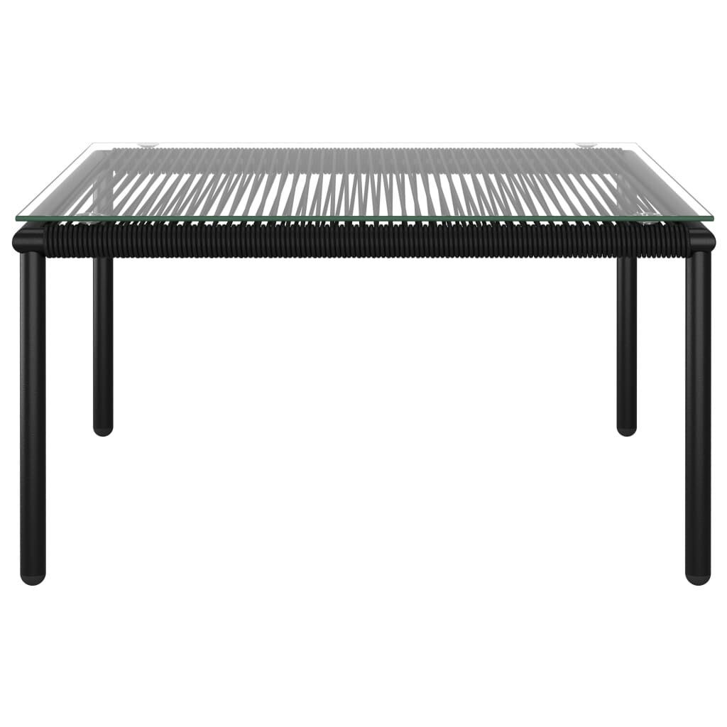 vidaXL 6 Piece Garden Lounge Set with Cushions Black PVC