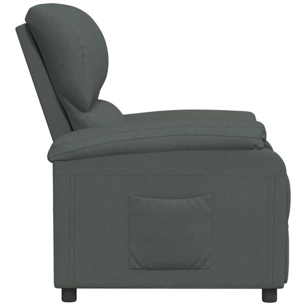 vidaXL Recliner Chair Dark Grey Fabric