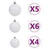 vidaXL Artificial Pre-lit Christmas Tree with Ball Set Black 120 cm PVC