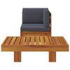 vidaXL 2 Piece Garden Lounge Set with Dark Grey Cushions Acacia Wood