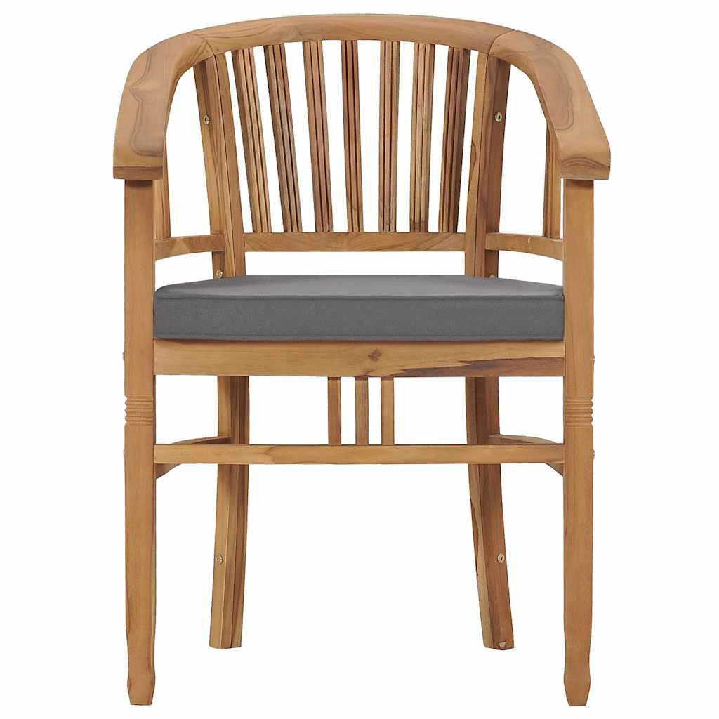 vidaXL Garden Chairs with Cushions 2 pcs Solid Teak Wood