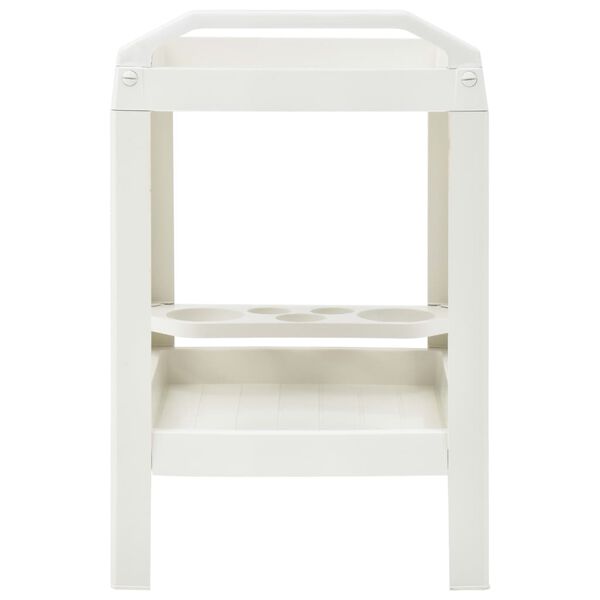 vidaXL Beverage Cart White 69x53x72 cm Plastic