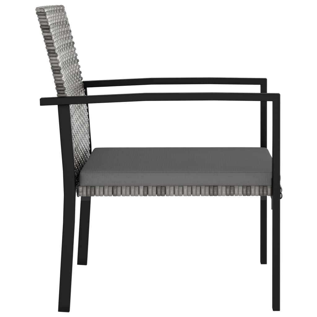 vidaXL 5 Piece Garden Dining Set Poly Rattan Grey