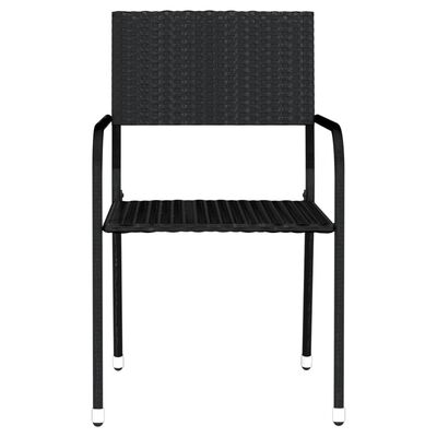 vidaXL 7 Piece Garden Dining Set Black, black vidaXL 7 Piece Garden Dining Set Black