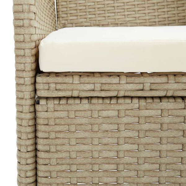 vidaXL Garden Dining Chairs 2 pcs Poly Rattan Beige
