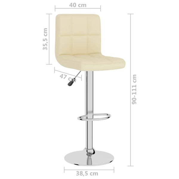vidaXL Bar Stools 2 pcs Cream Fabric
